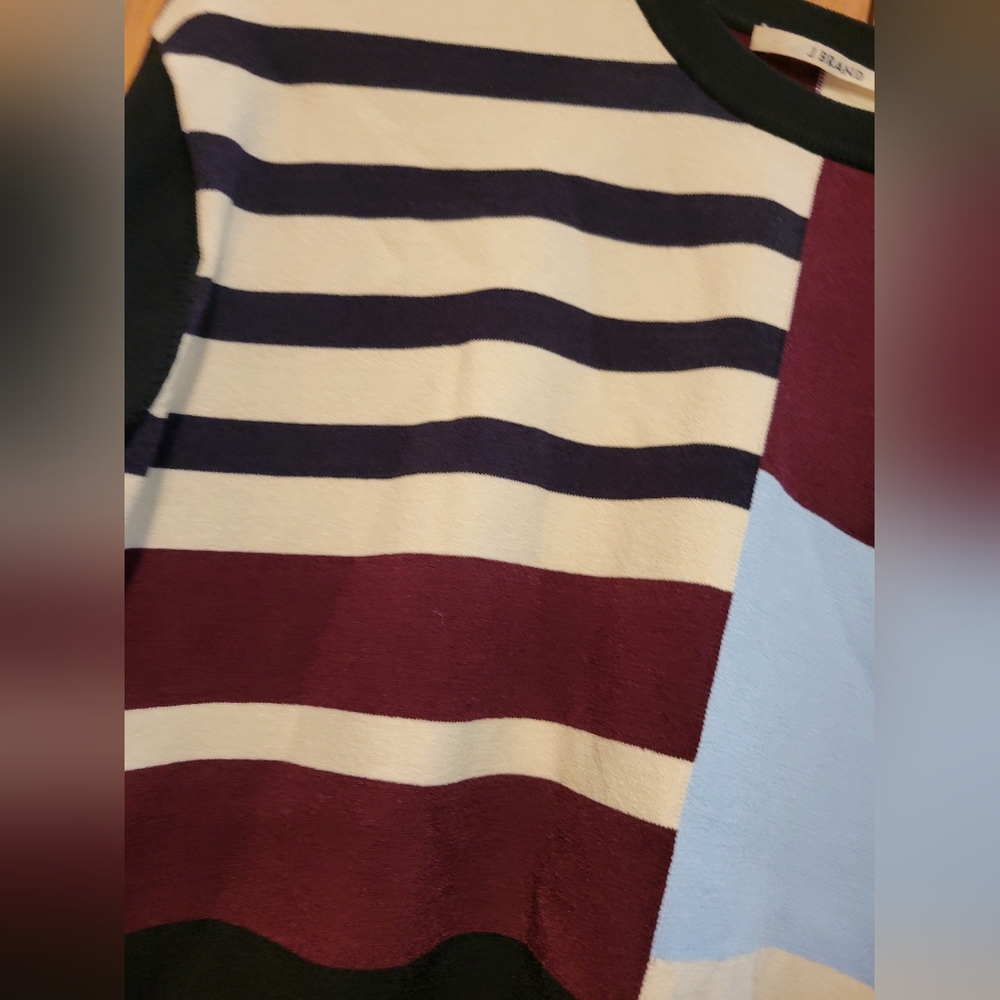 J Brand Womens San Marino CrewNeck Long Sleeve Striped Sweater Size XS - Picture 3 of 9